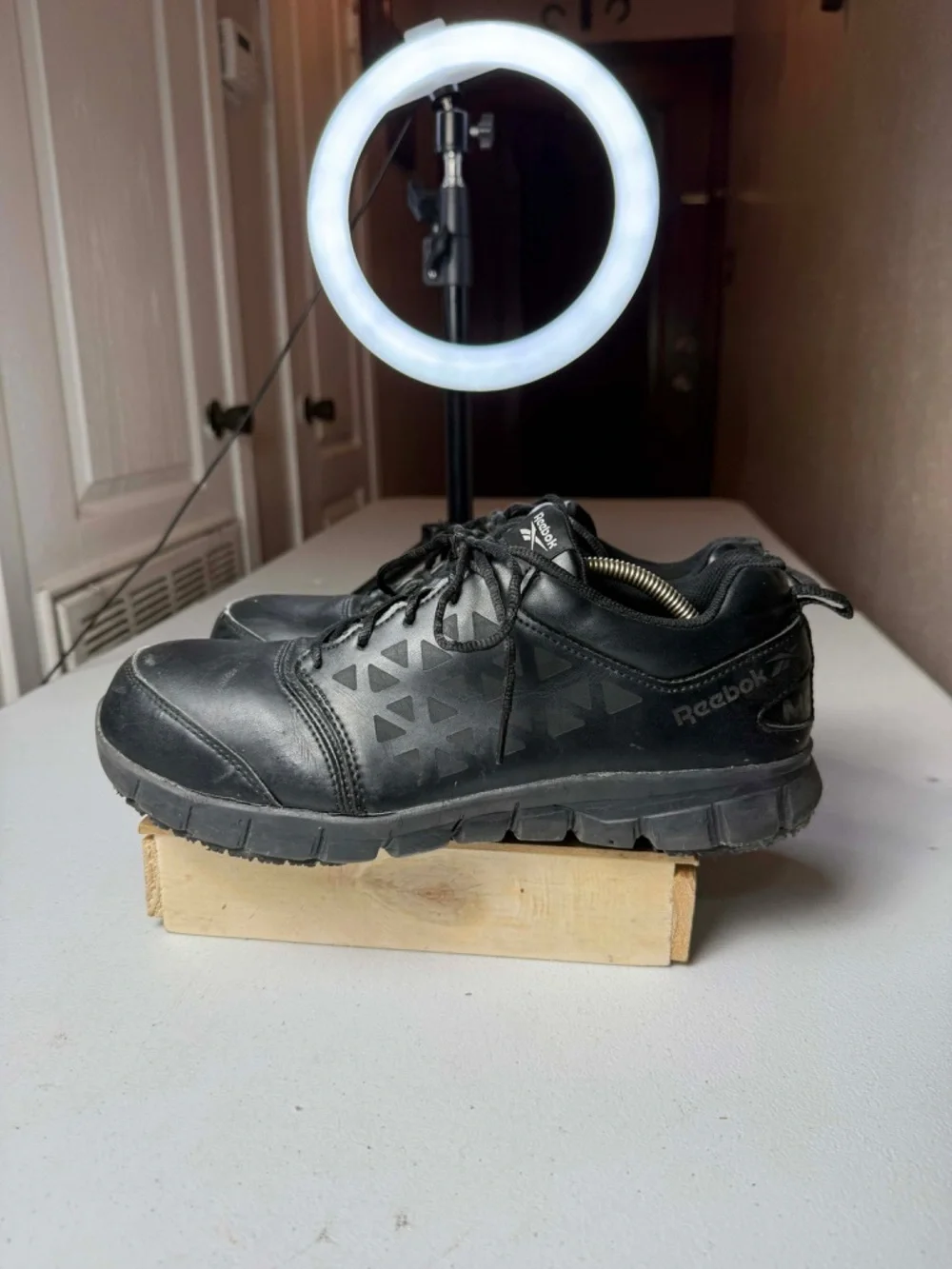 REEBOK SUBLITE CUSHION WORK MEN'S Sz 11 ATHLETIC WORK SHOE BLACK BOOTS Steal toe